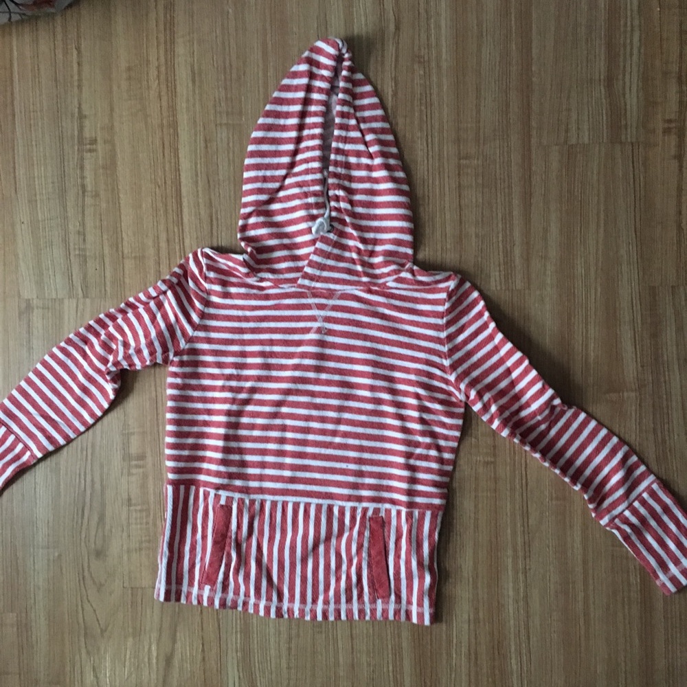 JCrew Orange Striped Sweatshirt